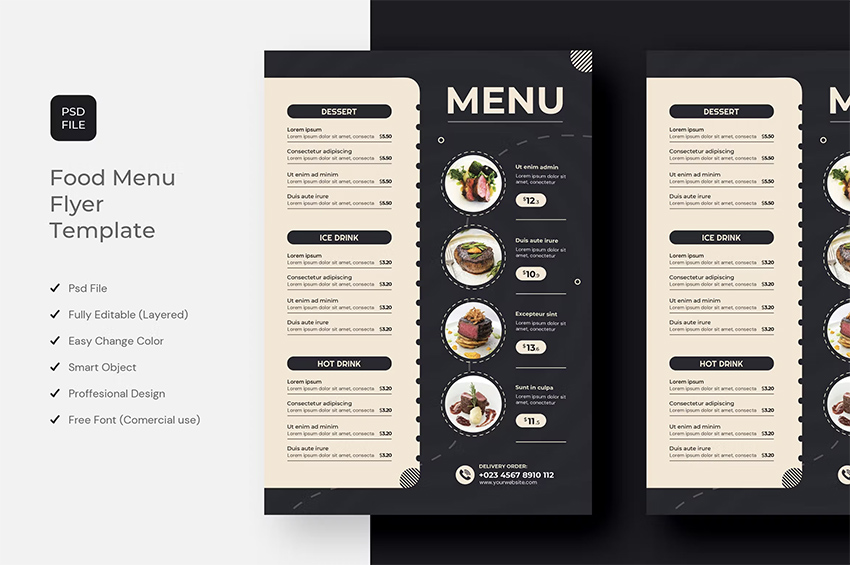 Food Restaurant Menu Flyer
