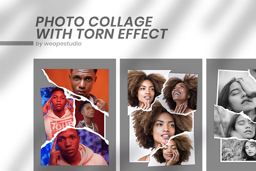 Photo Collage with Torn Effect