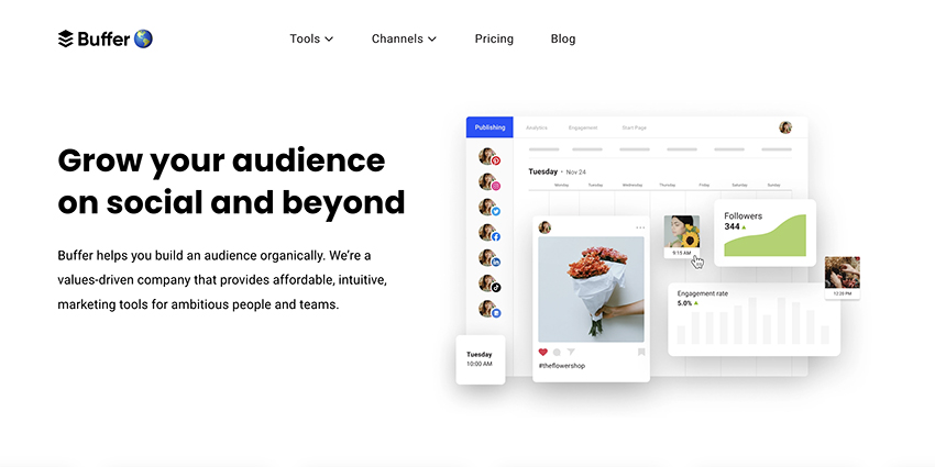 Buffer online social media management software for small business