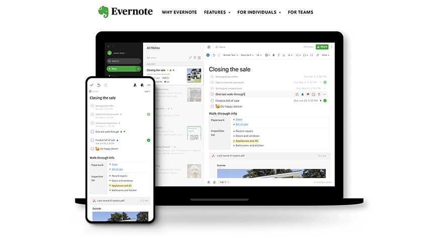 Evernote online business software for note taking