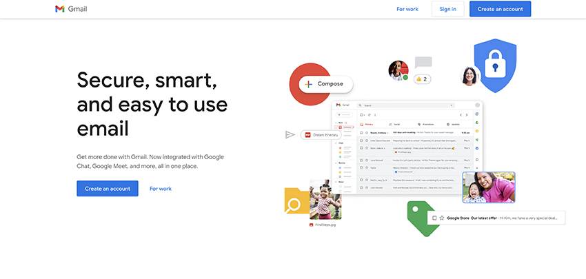 Gmail online email software manager for small business