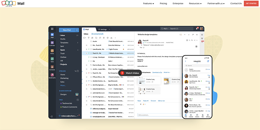 Zoho Mail small business software