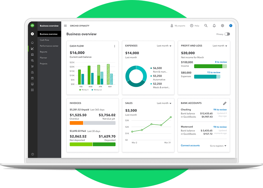Quickbooks online business accounting software