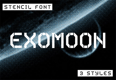 Exomoon Display Stencil Font