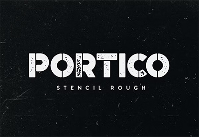 Portico Rough Stencil Font