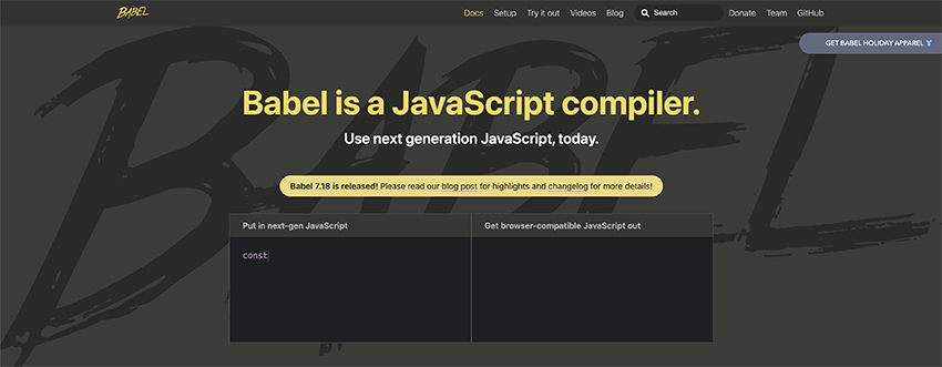 Babel open-source JacaScript complier