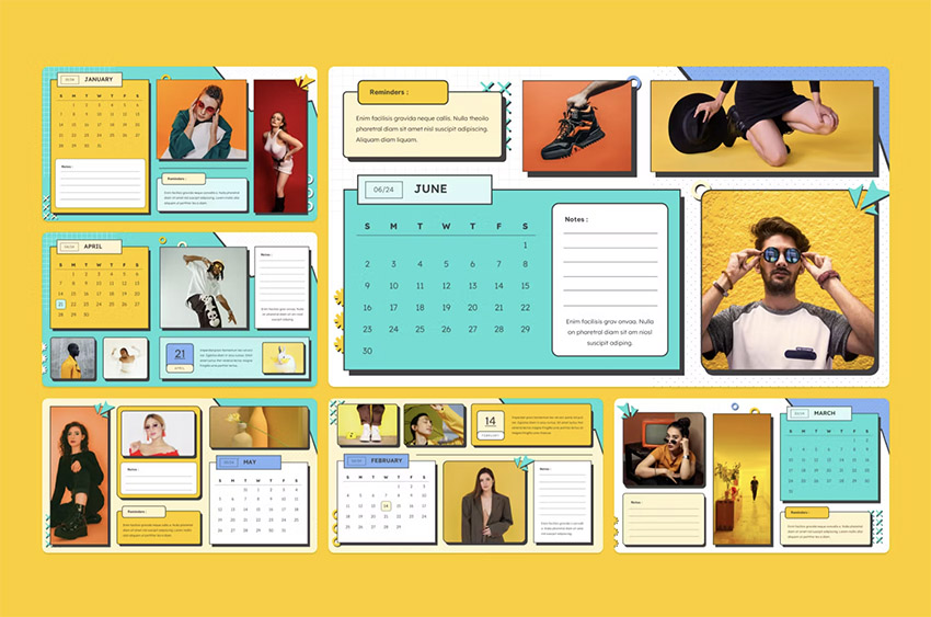 Luxire - Pop Art Retro Calendar 2024 PowerPoint