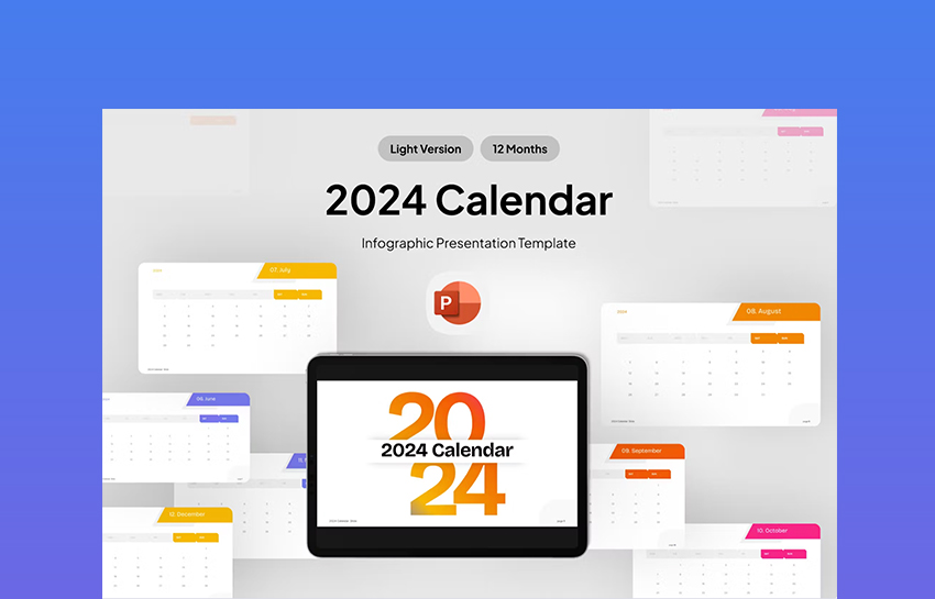 Simple 2024 Calendar PowerPoint Template