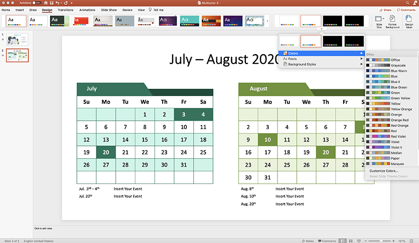Calendar PPT step 5