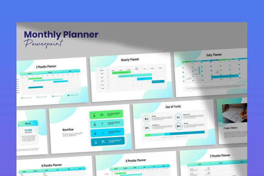 Monthly Planner PPT Calendar Template