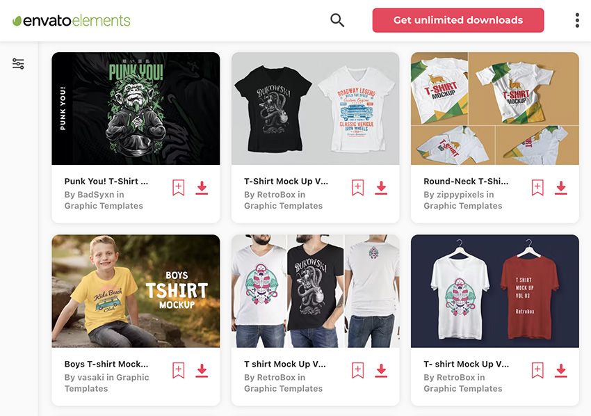 Envato Elements T-shirt Mockup Templates