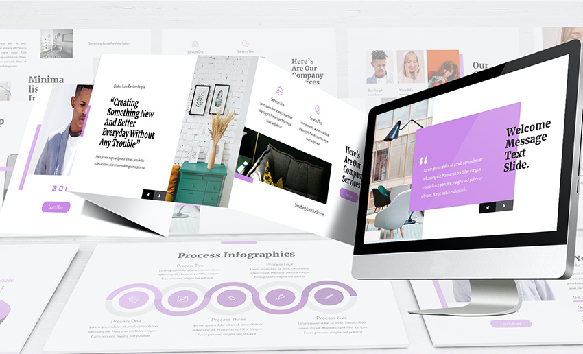 Intery Lookbook, plantilla de diagrama de flujo PPT