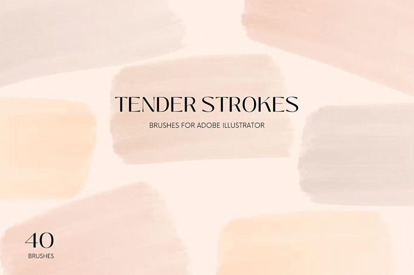 Tender Brush Strokes for Adobe Illustrator