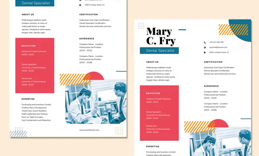 Get this creative resume on Envato Elements