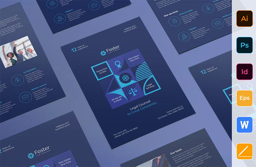 Law Company Flyer Template Design