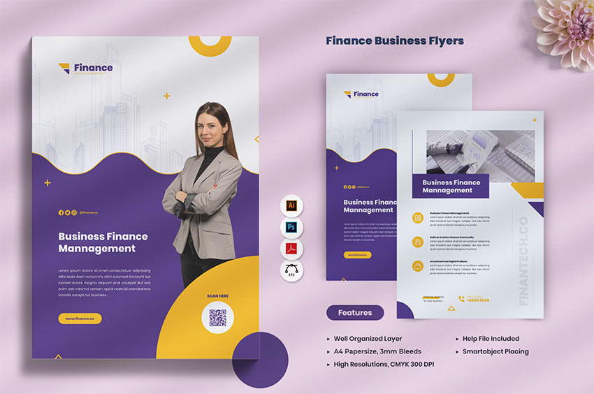 Finance Business Flyer Template Design