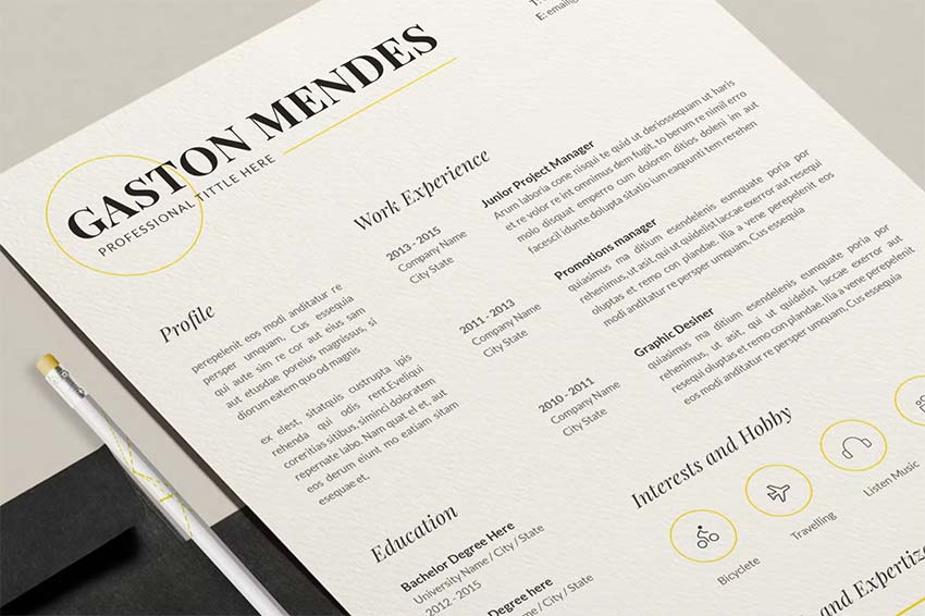 Simple creative Word resume template design