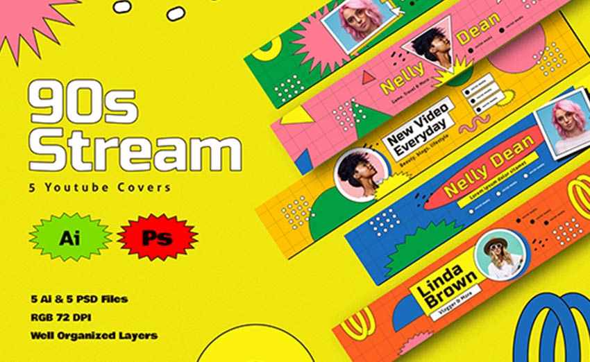 90s channel art template