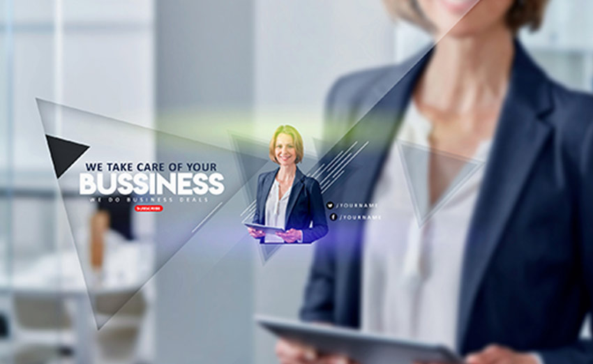 Plantilla de banner corporativo para YouTube (PSD)