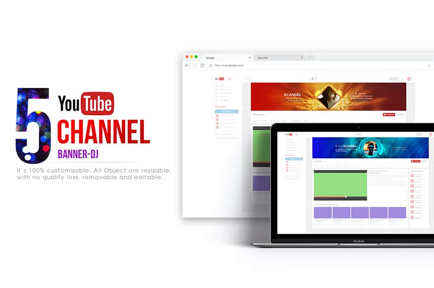 dj channel art template