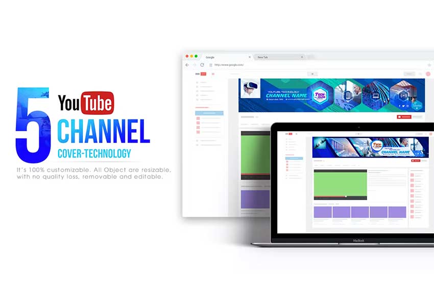 technology channel art template