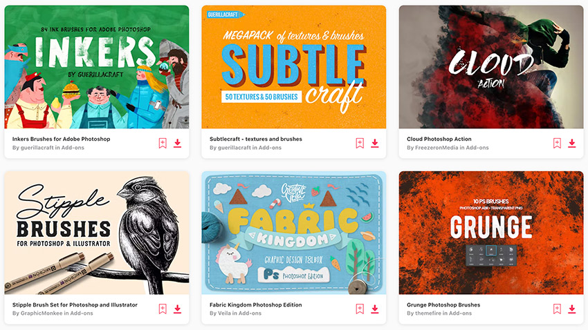Photoshop brushes on Envato Elements