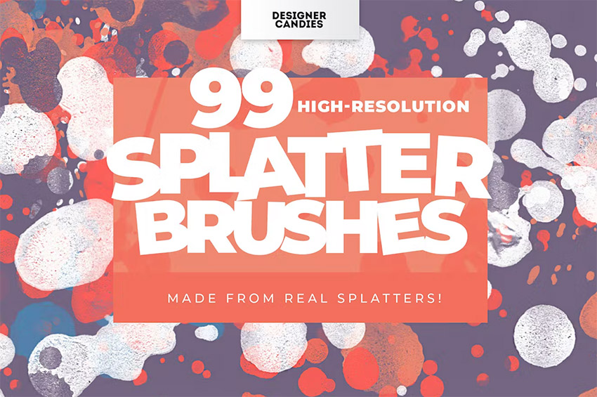 Splatter brushes on Envato Elements