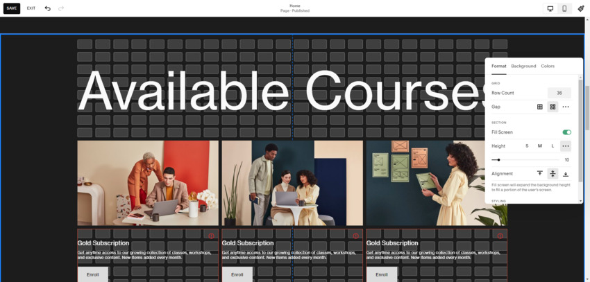 Squarespace is a popular drag-and-drop website builder for online businesses