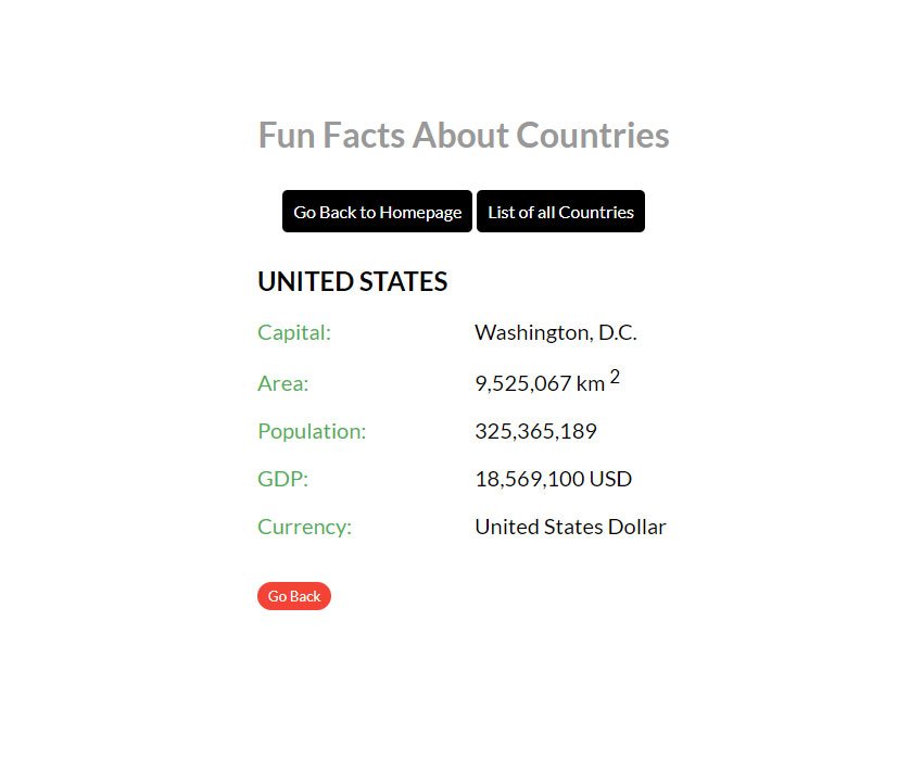 country details with back button