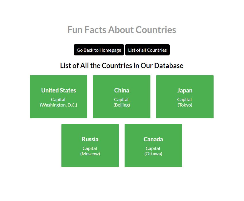 "all countries page" of our app