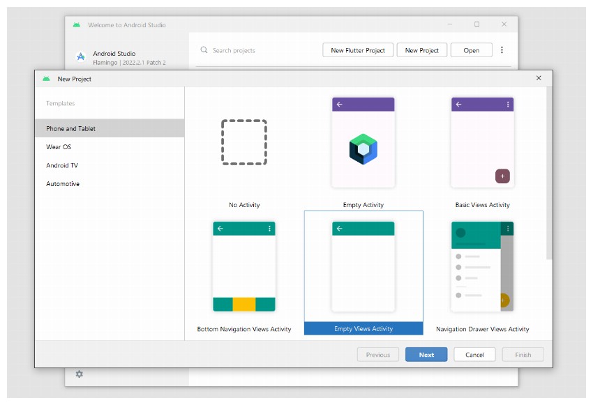 Android Studio Empty Views Activity