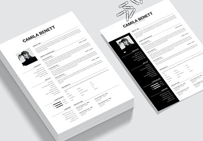 Simple Black and White Resume