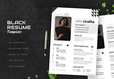 Black Simple Resume