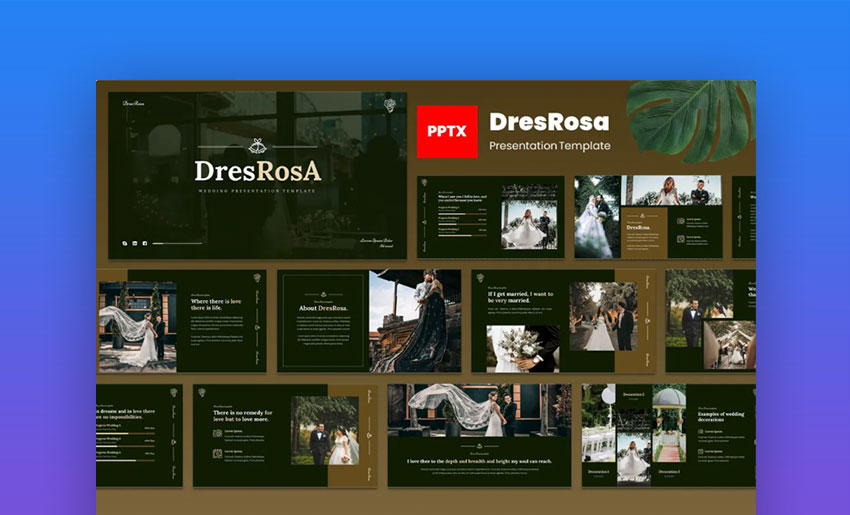 Dresrosa - Wedding Photography PowerPoint Template