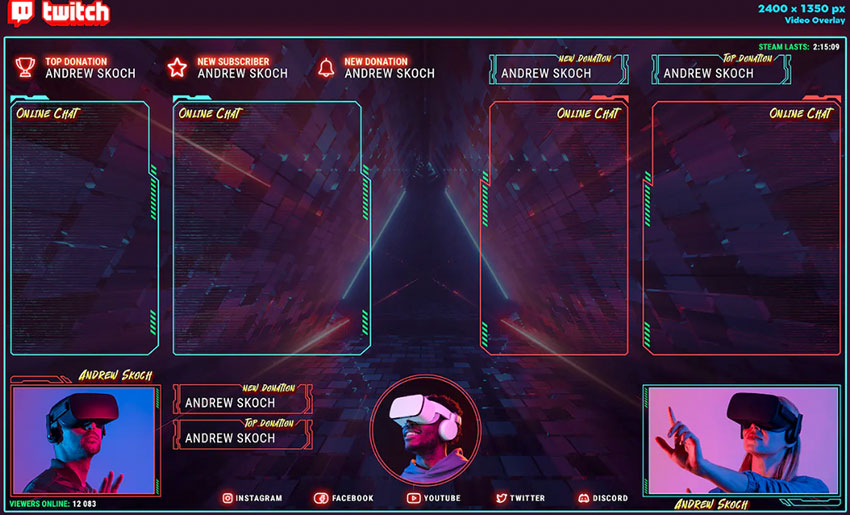 Cyberpunk Twitch Video Overlay