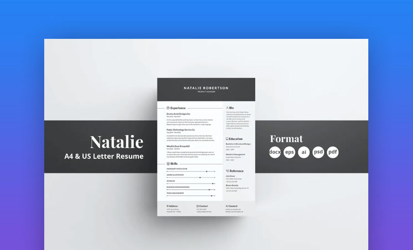 resume template color block