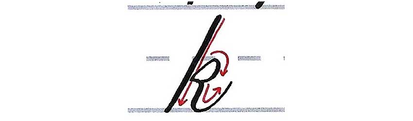 roundhand script - letter k