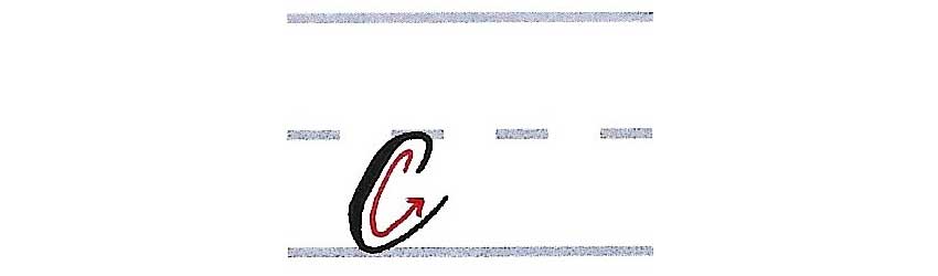 roundhand script - letter c