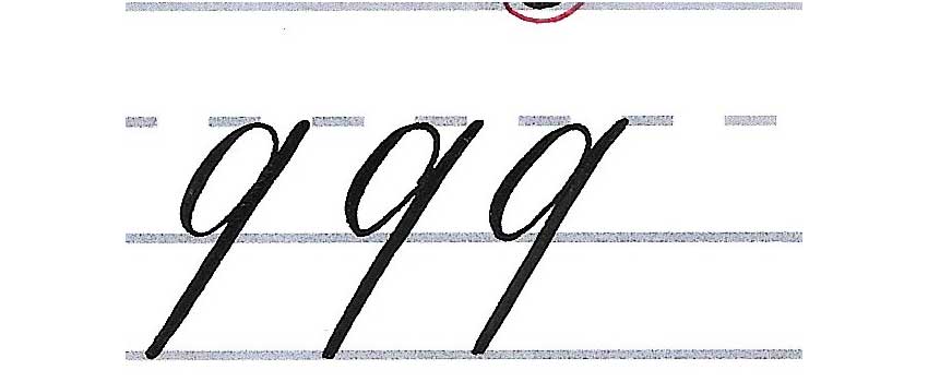 roundhand script - letter q multiples