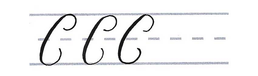 roundhand script - uppercase c multiples
