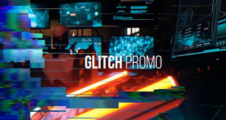 Colorful glitch effect opener