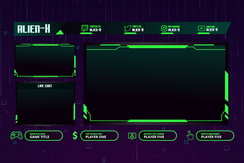 AlienX - Twitch Overlay Template