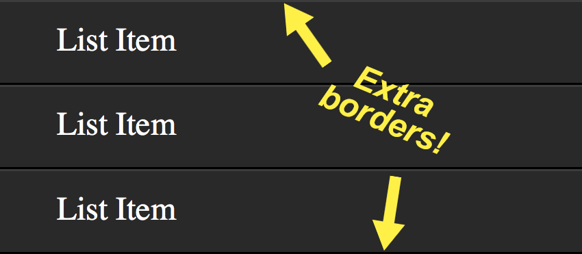extra borders on a list item