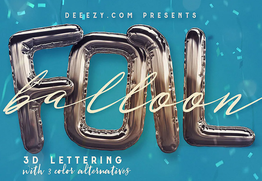 foil balloon 3D lettering