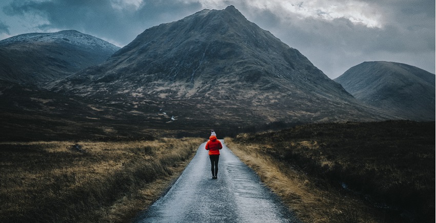 Walking alone in the highlands