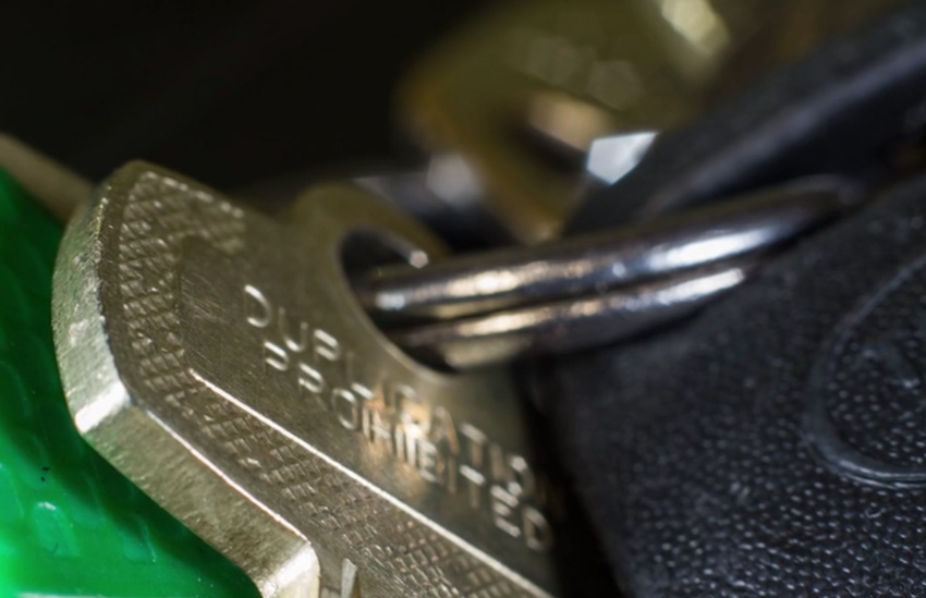 Macro photograph of a key