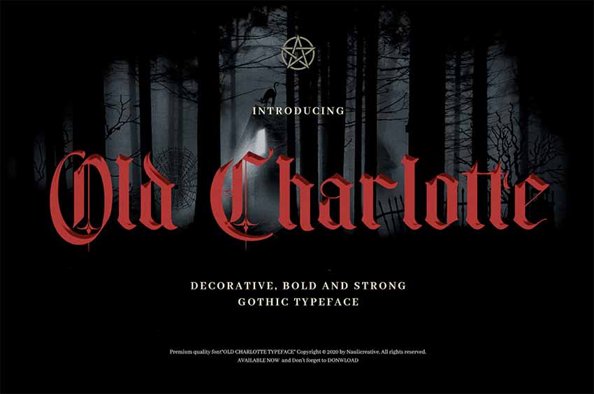 Old Charlotte Gothic Alphabet Font