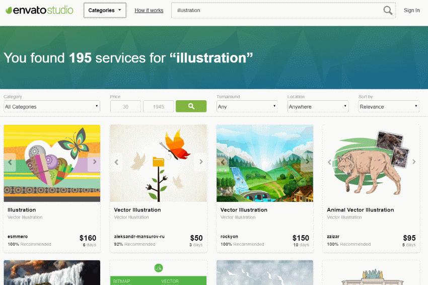 Illustration services on Envato Studio