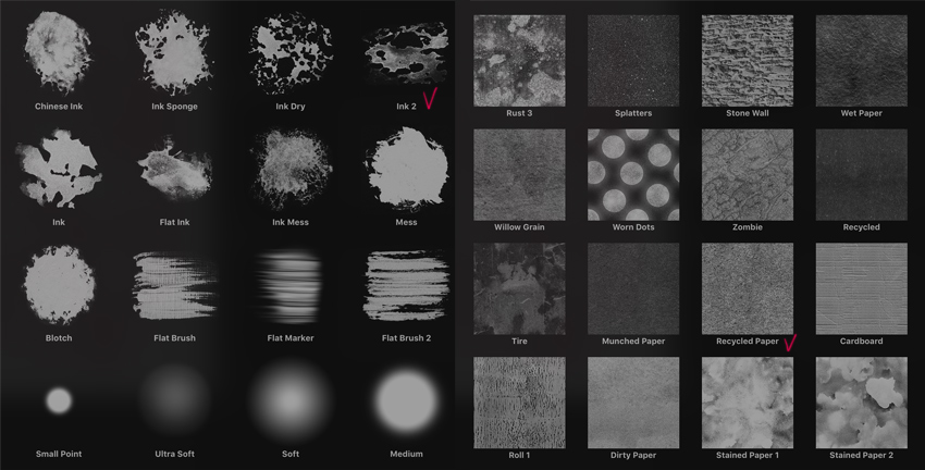 pick sources for the brush