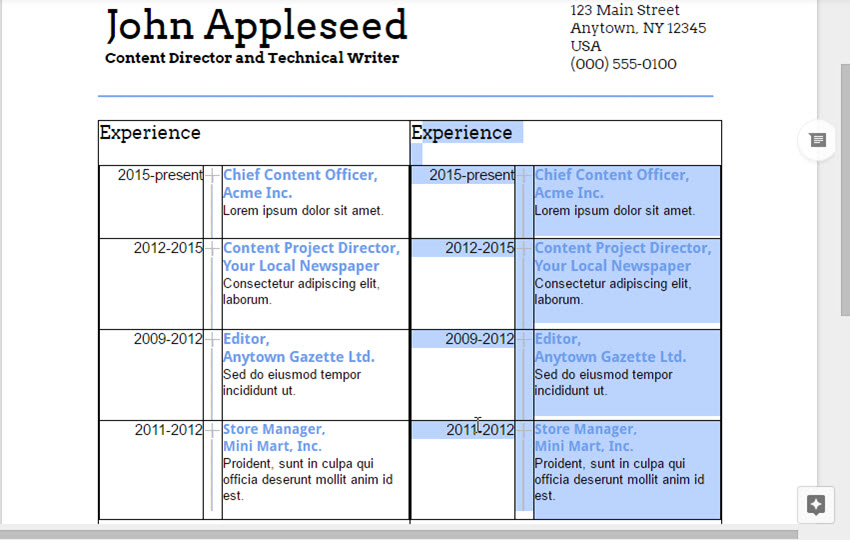 Pasting the copied column